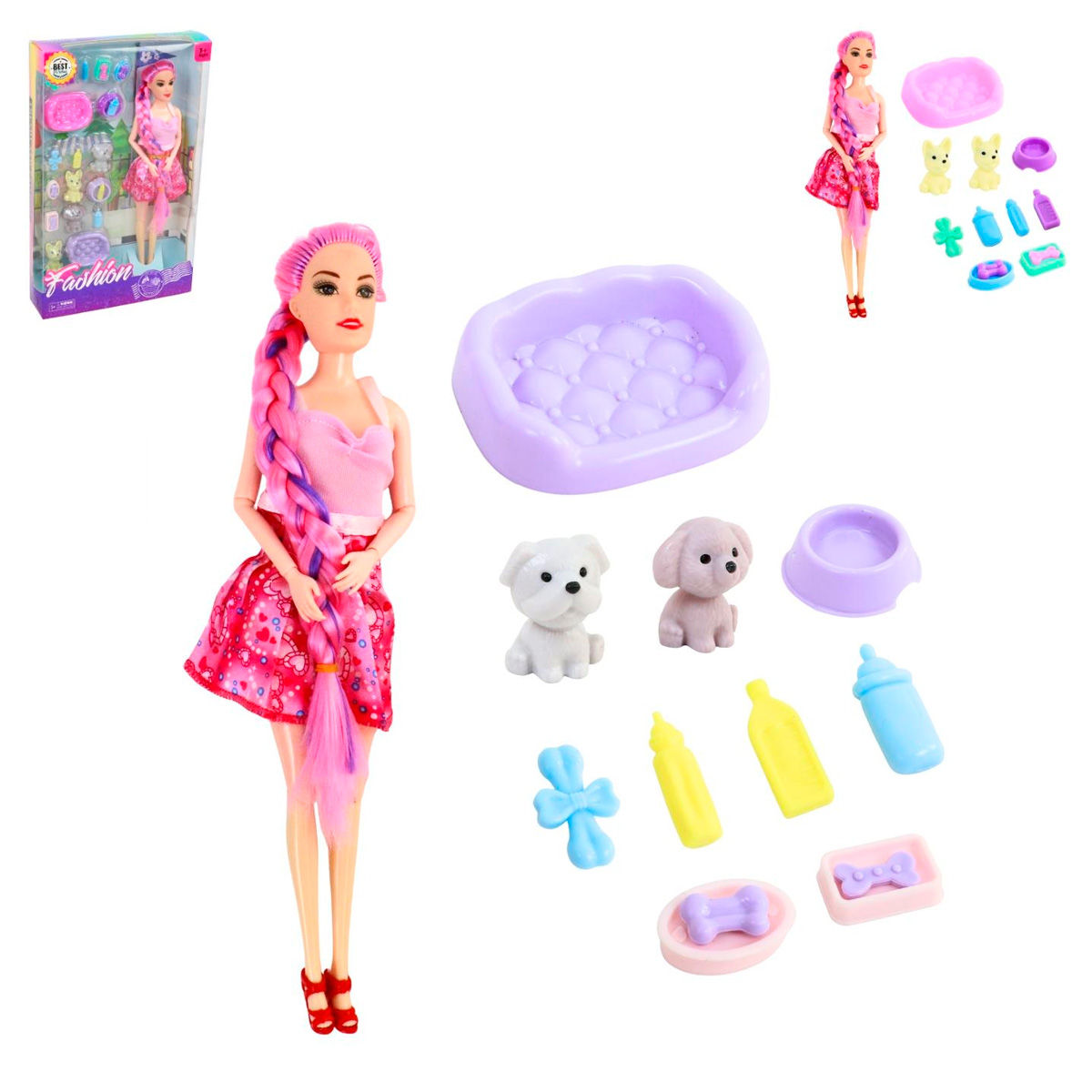 Boneca Fashion Girl com Pet e Acessórios Sortidos