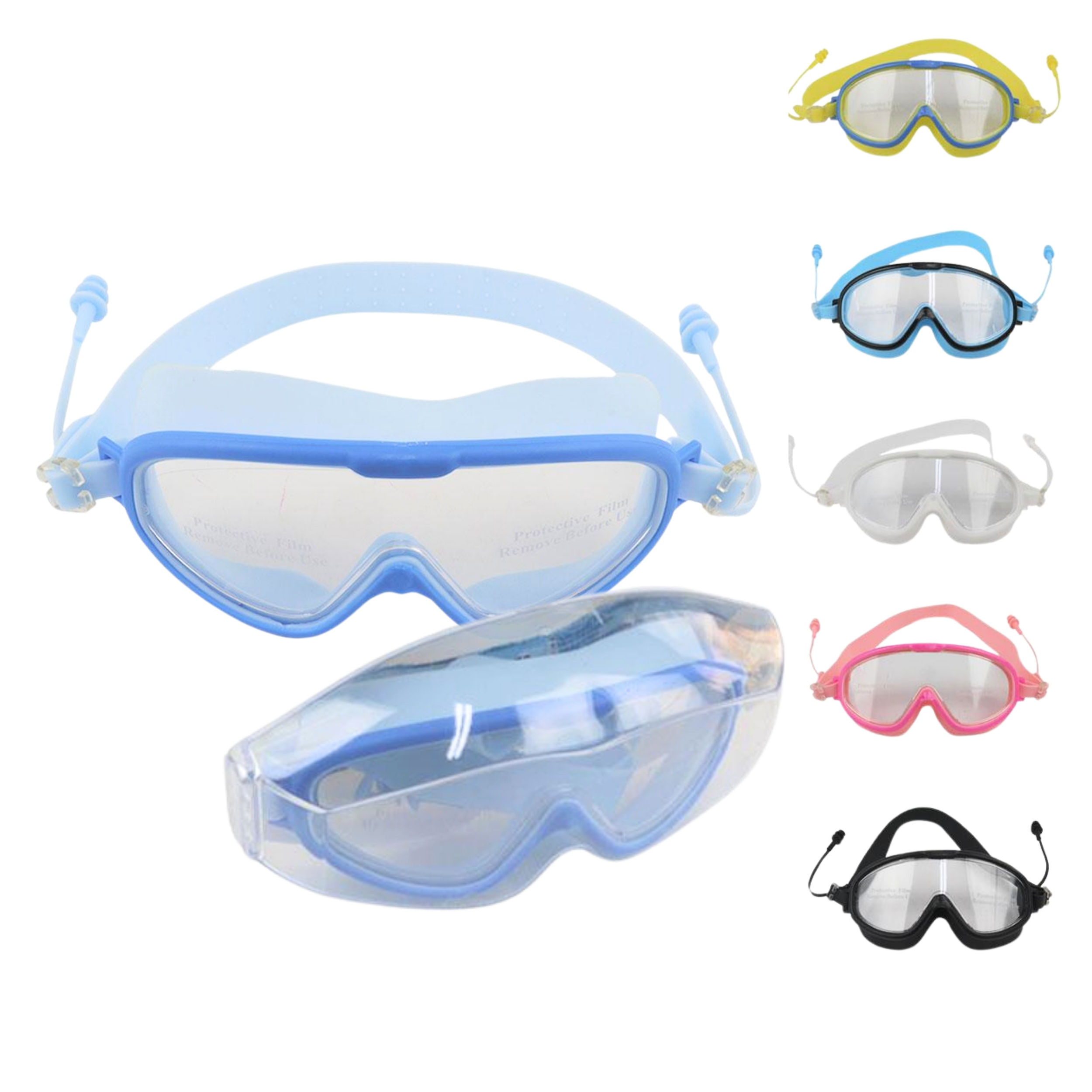 Óculos de Natação Visor Largo | Com Estojo e Protetor Auricular