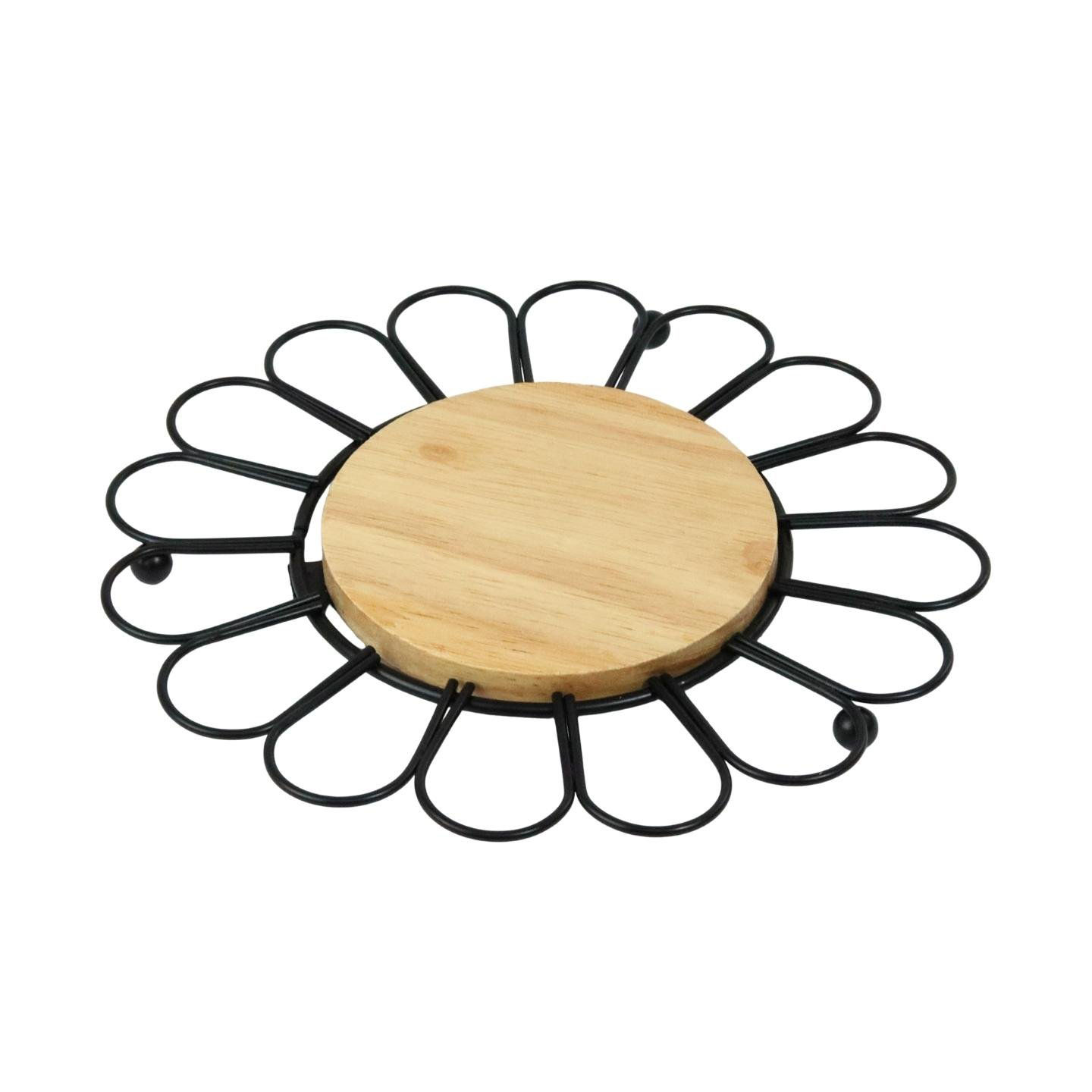 Descanso de Panela 19,5cm Metal Redondo Preto