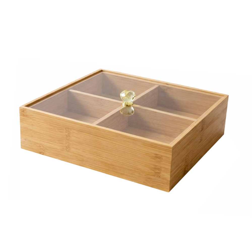 Organizador Multiuso MDF 4 Divisórias com Tampa