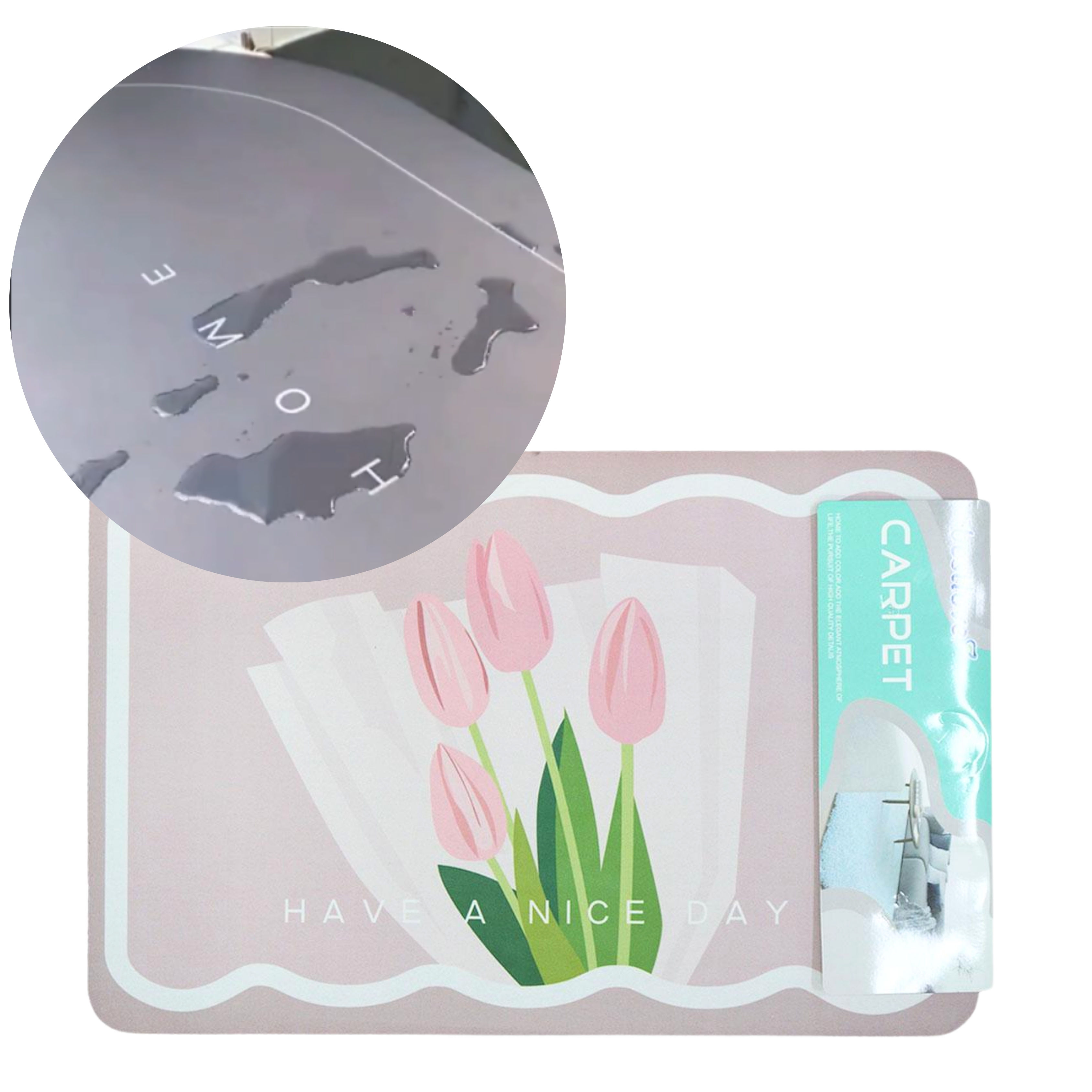 Tapete Absorvente | PVC | Frases e Flores