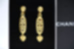 Thumbnail: Chanel 95P鍍金捕夢網雕花心心耳夾