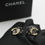 Thumbnail: Chanel 20年cc logo皮穿鏈水鑽耳針