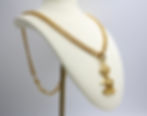 Thumbnail: Chanel 95A embossed gold gilt CC logo long necklace