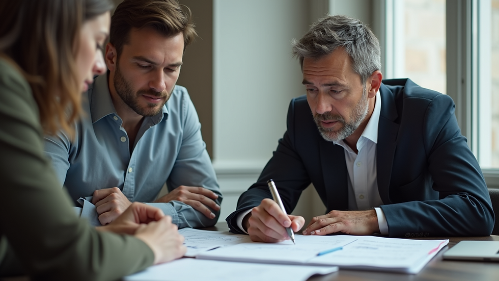 Eye-level view of a small business owner discussing plans with a mentor