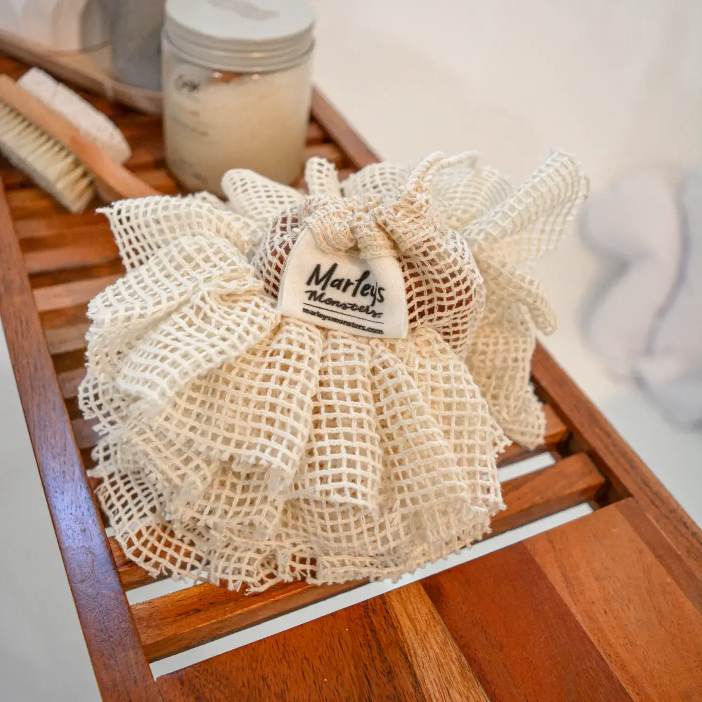 Organic Cotton Soap Washable Saver Pouf