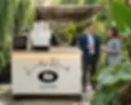 Lucky Road Coffee's indoor and outdoor coffee station at an event
