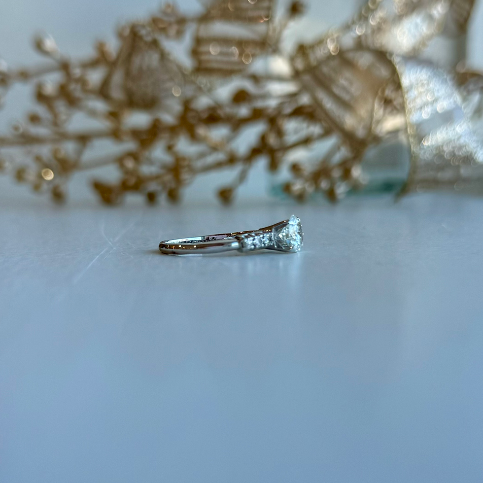 Thumbnail: Round 4 Prong Solitaire with Diamond Accented Engagement Ring