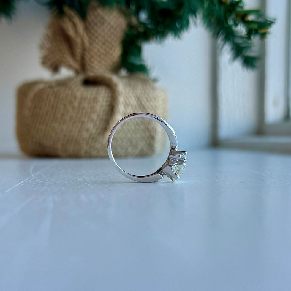 Thumbnail: Half Moon Shape Freeform Diamond Accented Engagement Rin