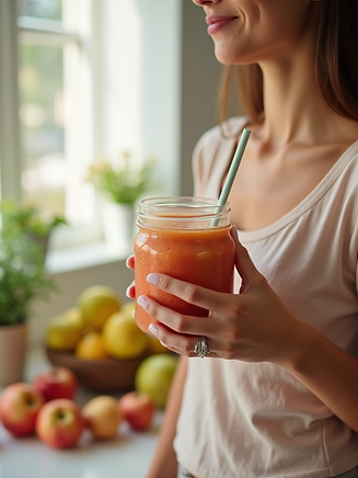 Women on juice cleanse
