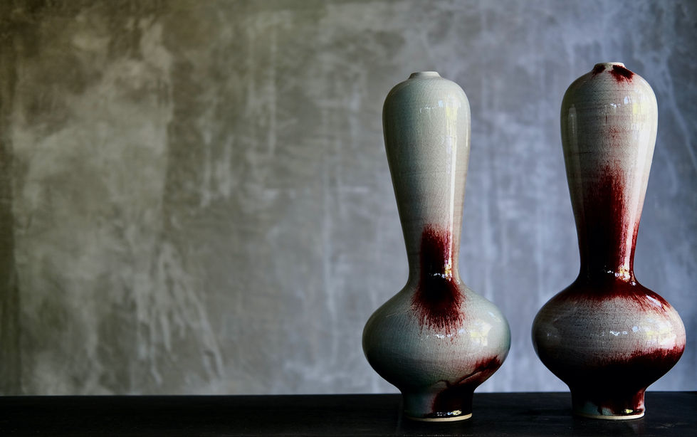studio vi, ceramic vases, red collection
