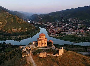 Djvari Church with wonderful site on coinfluence of Aragvi and Mtkvari rivers, the scenic part of our Mtskheta Tour