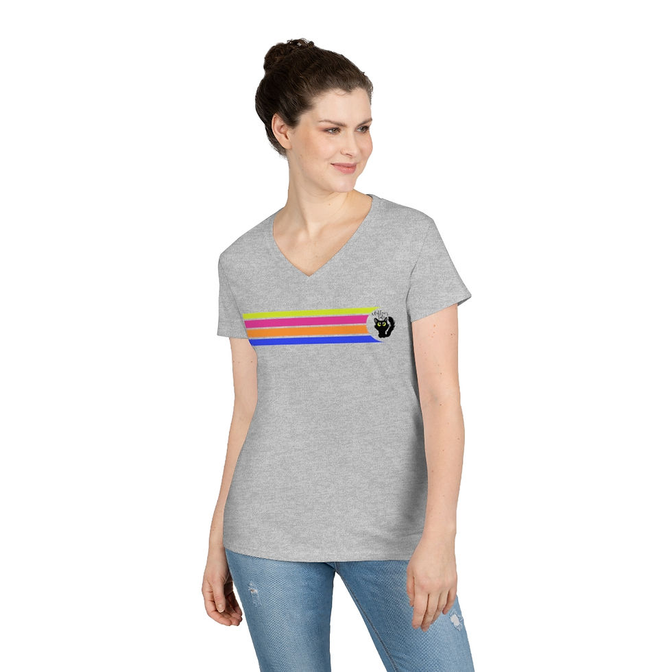 Miniatura: Stripes Ladies' V-Neck T-Shirt