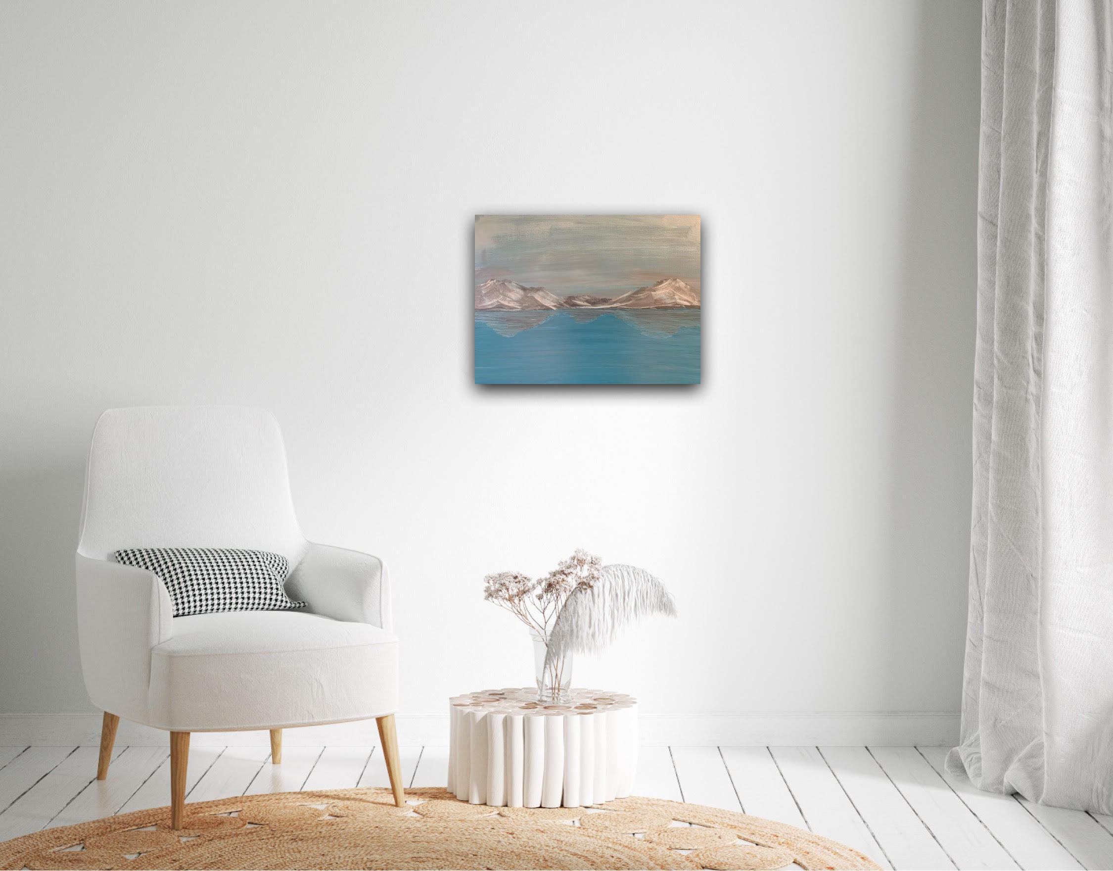 The Mountains Are Calling - 20" x 16" Abstract Acrylic Mountain Painting