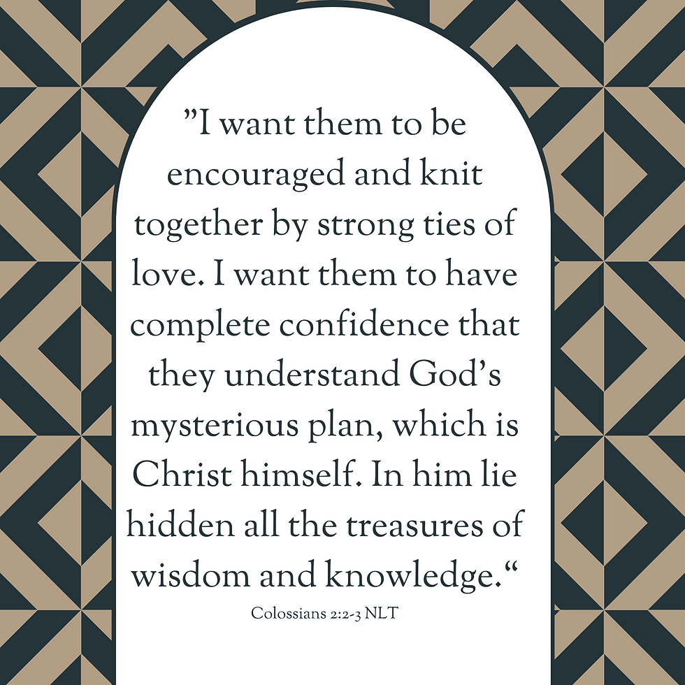 #2 Colossians 2:2-3 Prayer Bookmark