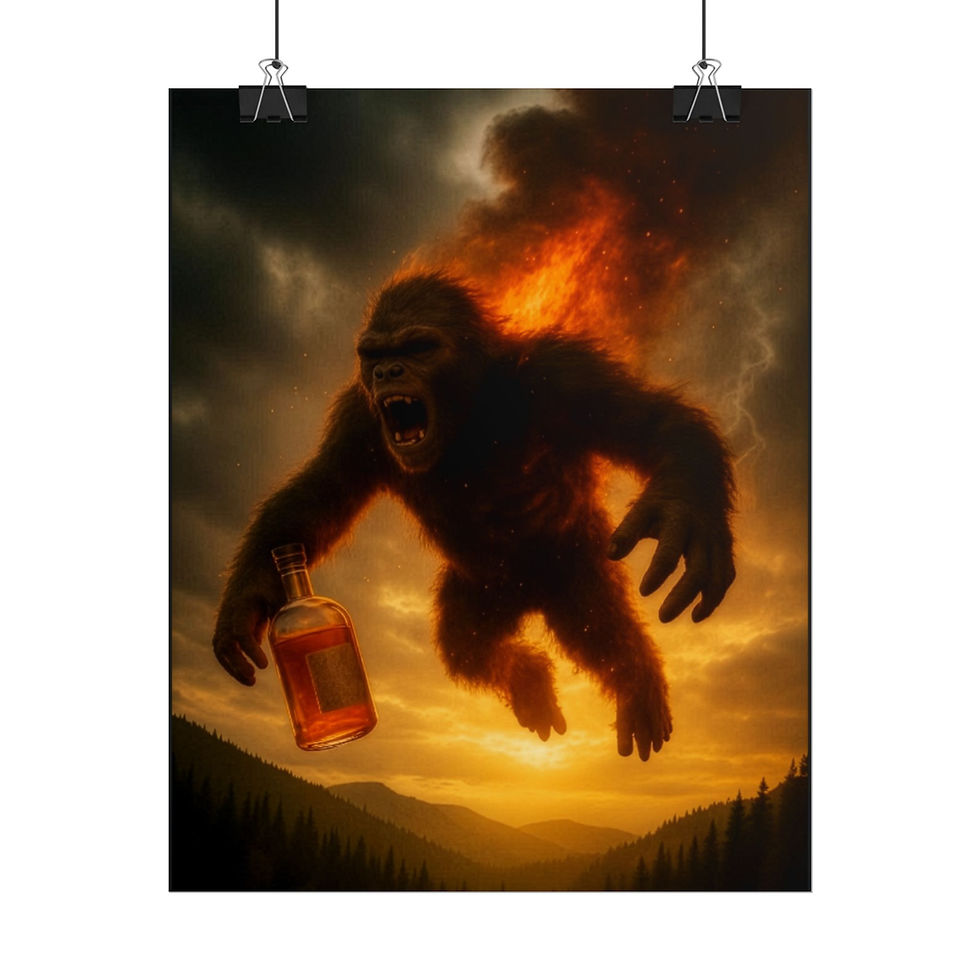 Thumbnail: Flaming Sasquatch Rolled Poster 