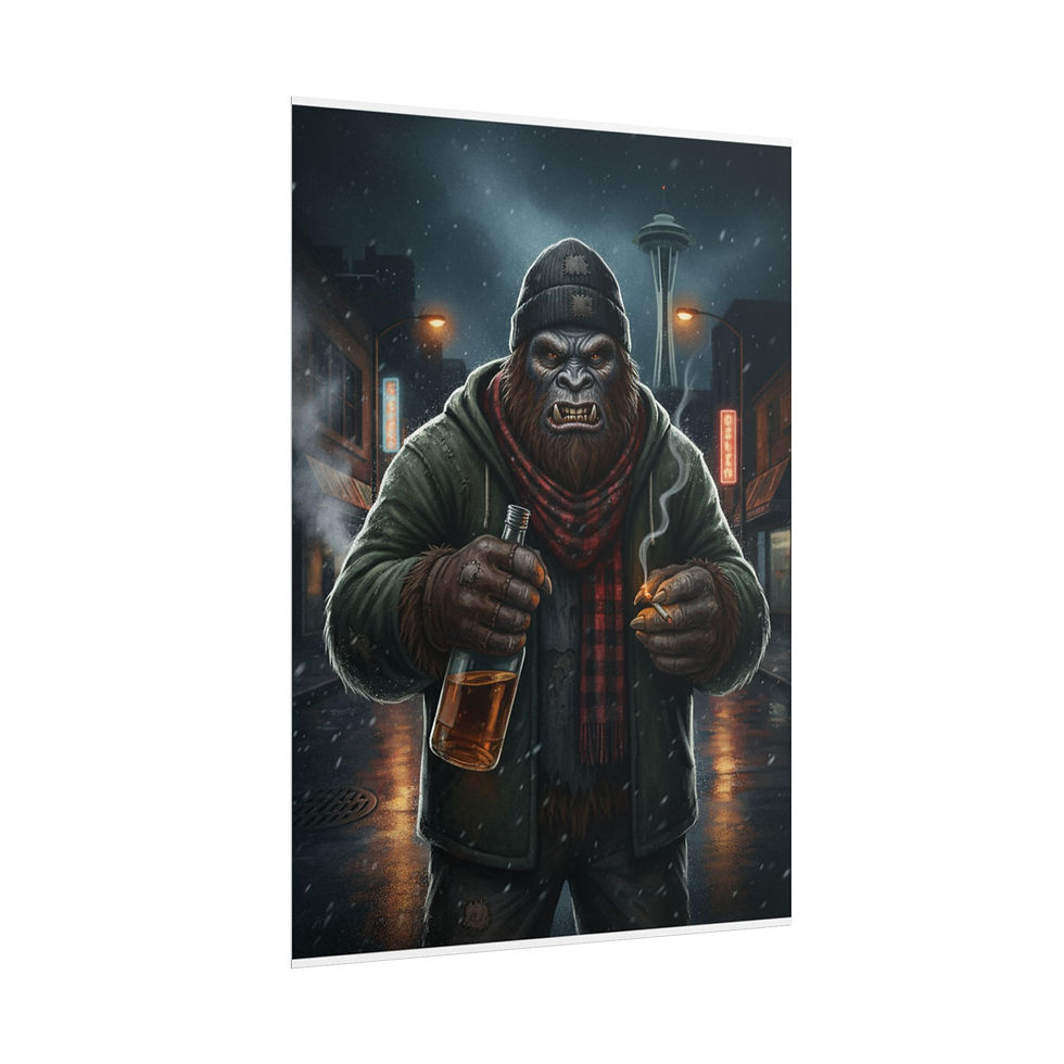 Thumbnail: Gritty Seattle Street Sasquatch | Rolled Poster