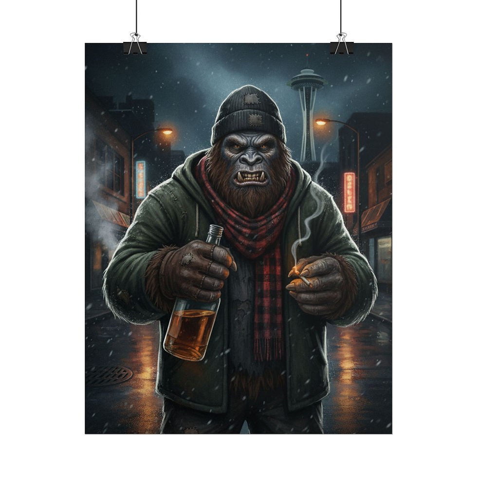 Thumbnail: Gritty Seattle Street Sasquatch | Rolled Poster