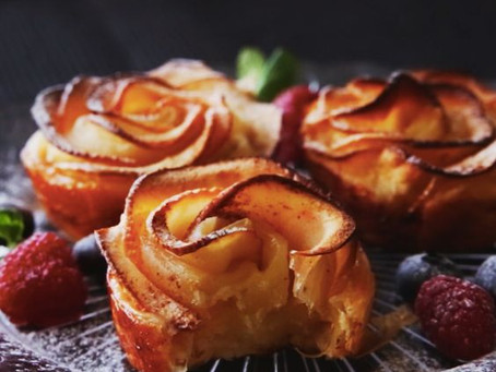 Apple Cream Cheese Rose Tarts