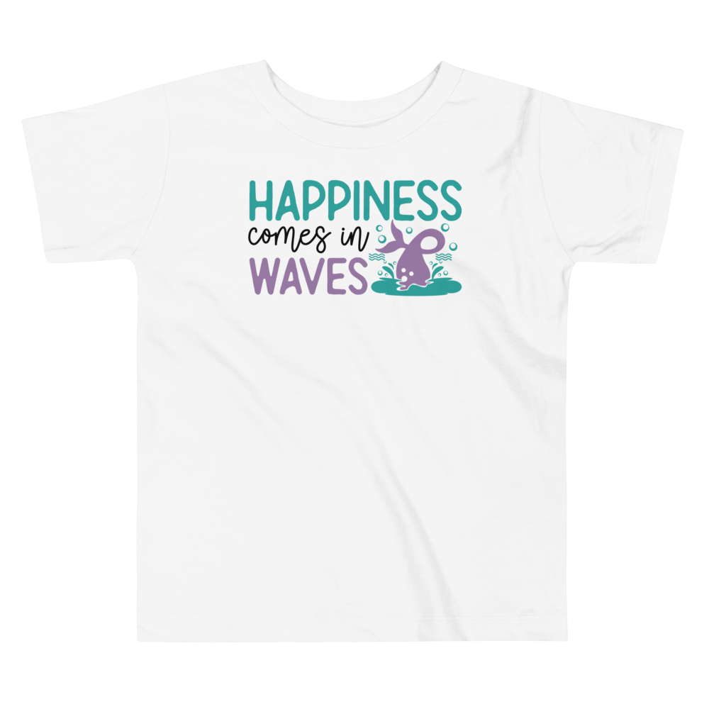 Toddler Mermaid Happiness Comes in Waves Tail T-Shirt