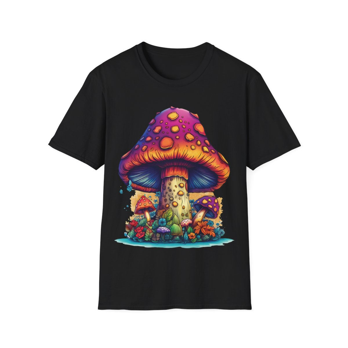 Psychedelic Magic Mushroom Retro Fungi Hippie Mushroom Short Sleeve T-Shirt v8