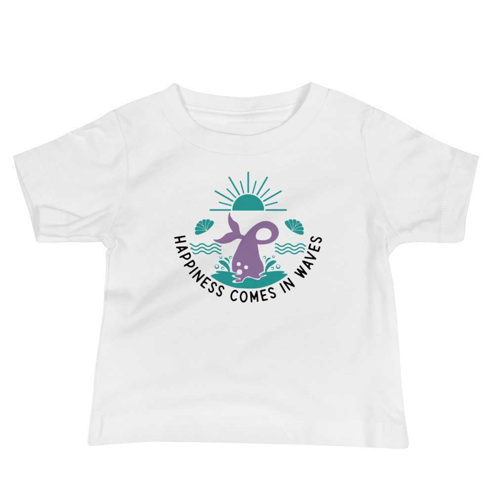 Baby Mermaid Happiness Comes in Waves Sunset T-Shirt