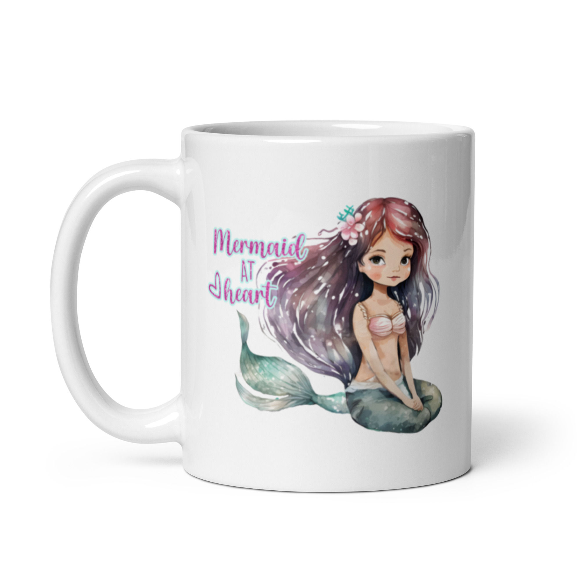 Mermaid at Heart White Coffee Mug - 11 oz or 15 oz