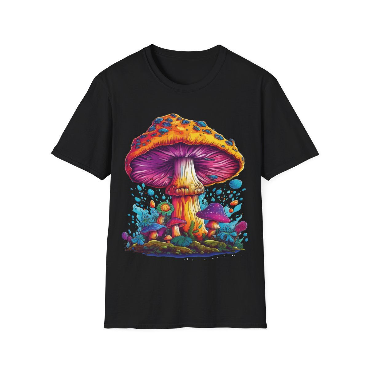 Psychedelic Magic Mushroom Retro Fungi Hippie Mushroom Short Sleeve T-Shirt v4