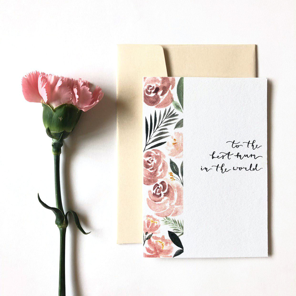 TO THE BEST MUM IN THE WORLD | FLORAL WATERCOLOR CARD