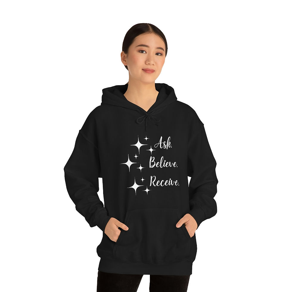 Thumbnail: Ask, Believe, Receive Law of Attraction Unisex Heavy Blend™ Hooded Sweatshirt