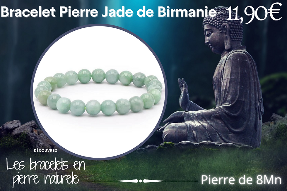Miniature : Bracelet pierre jade de birmanie 8mn