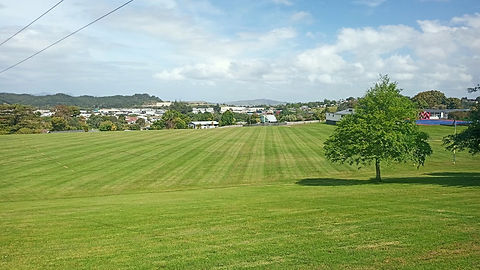 School field neatly mowed