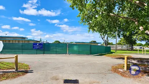 Demolition in progress of a pool
