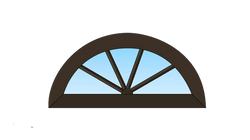 Impact Resistant Windows Arch Colonial  Radial Bronze Frame Tint Glass