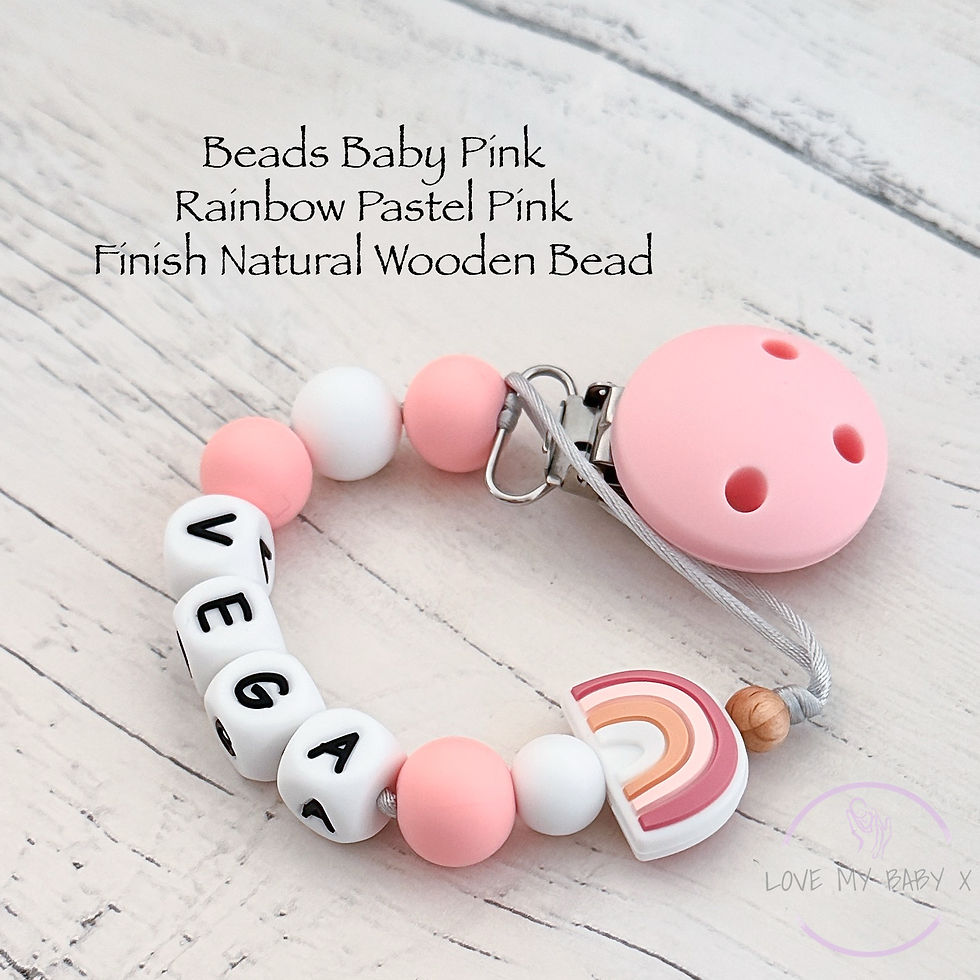Thumbnail: Design your own Rainbow Dummy Holder Mam Clip Soother Chain