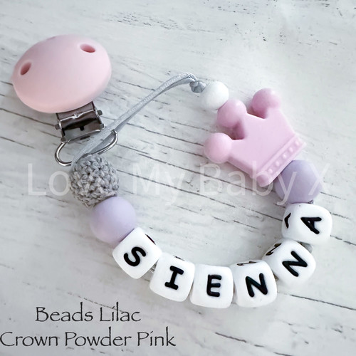 Pink Personalised Baby Soother Chains Personalised Silicone Baby