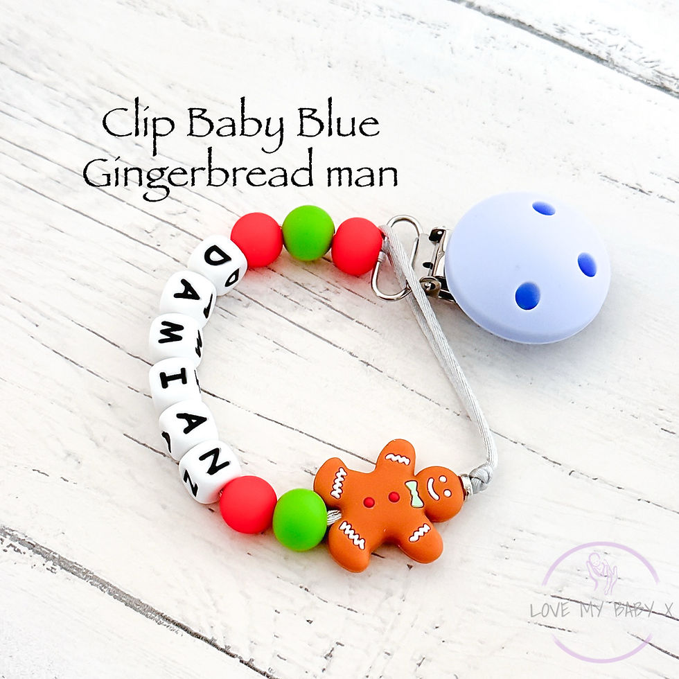Thumbnail: Christmas Personalised Baby gift Grinch Dummy Clip Baby Stocking Filler 
