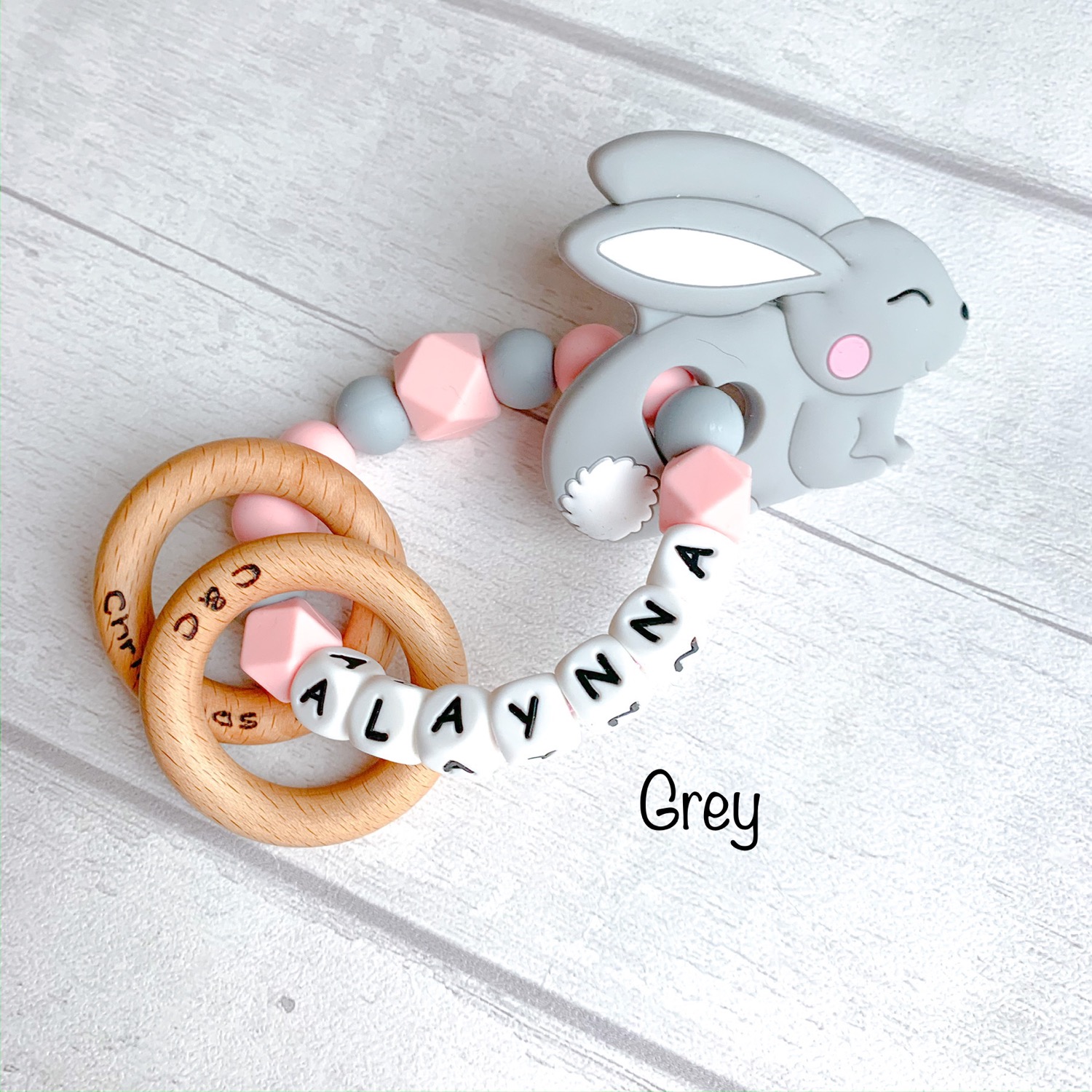 Thumbnail: Bunny Wooden Rings Teether 