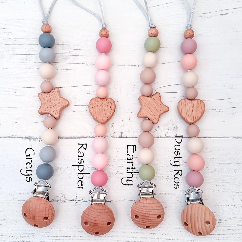 Thumbnail: Engraved Soother chain , personalised soother holder baby first birthday