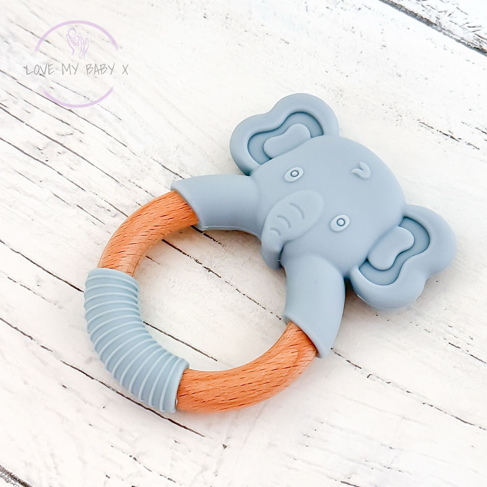 Thumbnail: Silicone & Wooden Elephant Teether