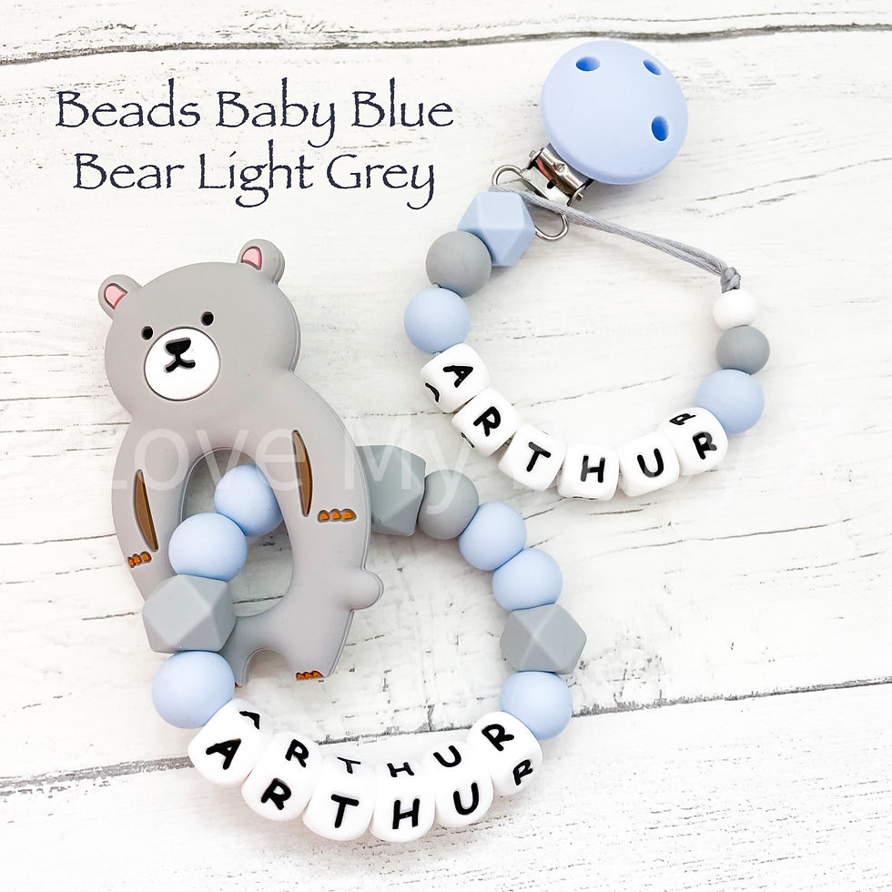 Thumbnail: Teddy Bear Baby Teething Gift Set Baby first birthday Baby shower gift