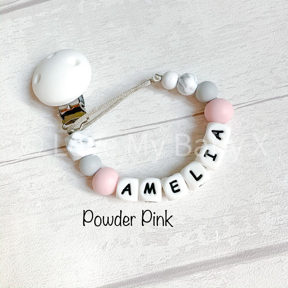 Thumbnail: Dummy clip personalised Baby Soother Holder Design your own Dummy Clip