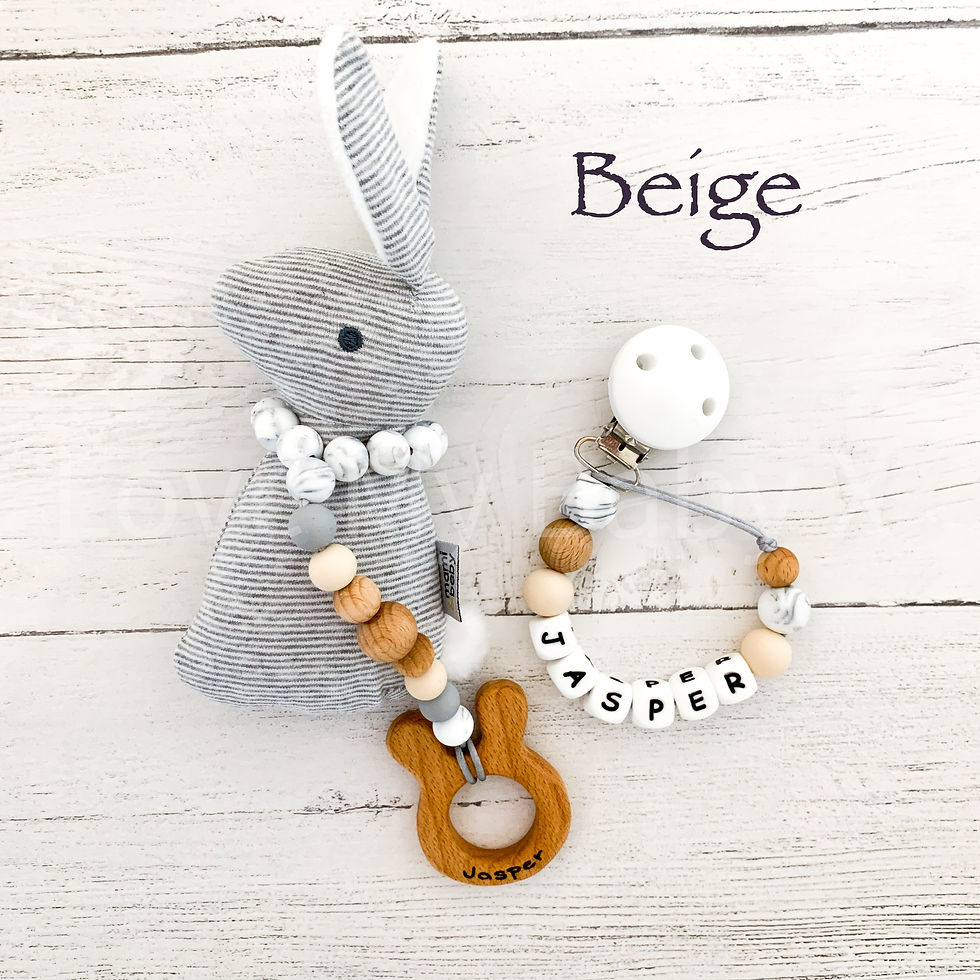 Thumbnail: New baby Personalised gift box My first engraved toy Bunny Rabbit baby toy