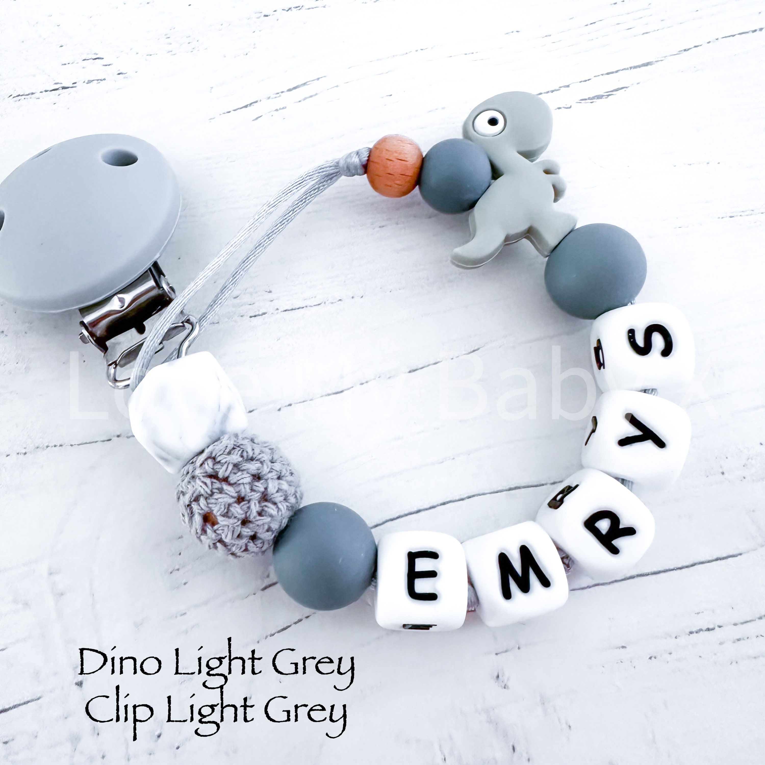 Dinosaur personalised dummy clip pacifier clip silicone dummy holder MAM clip