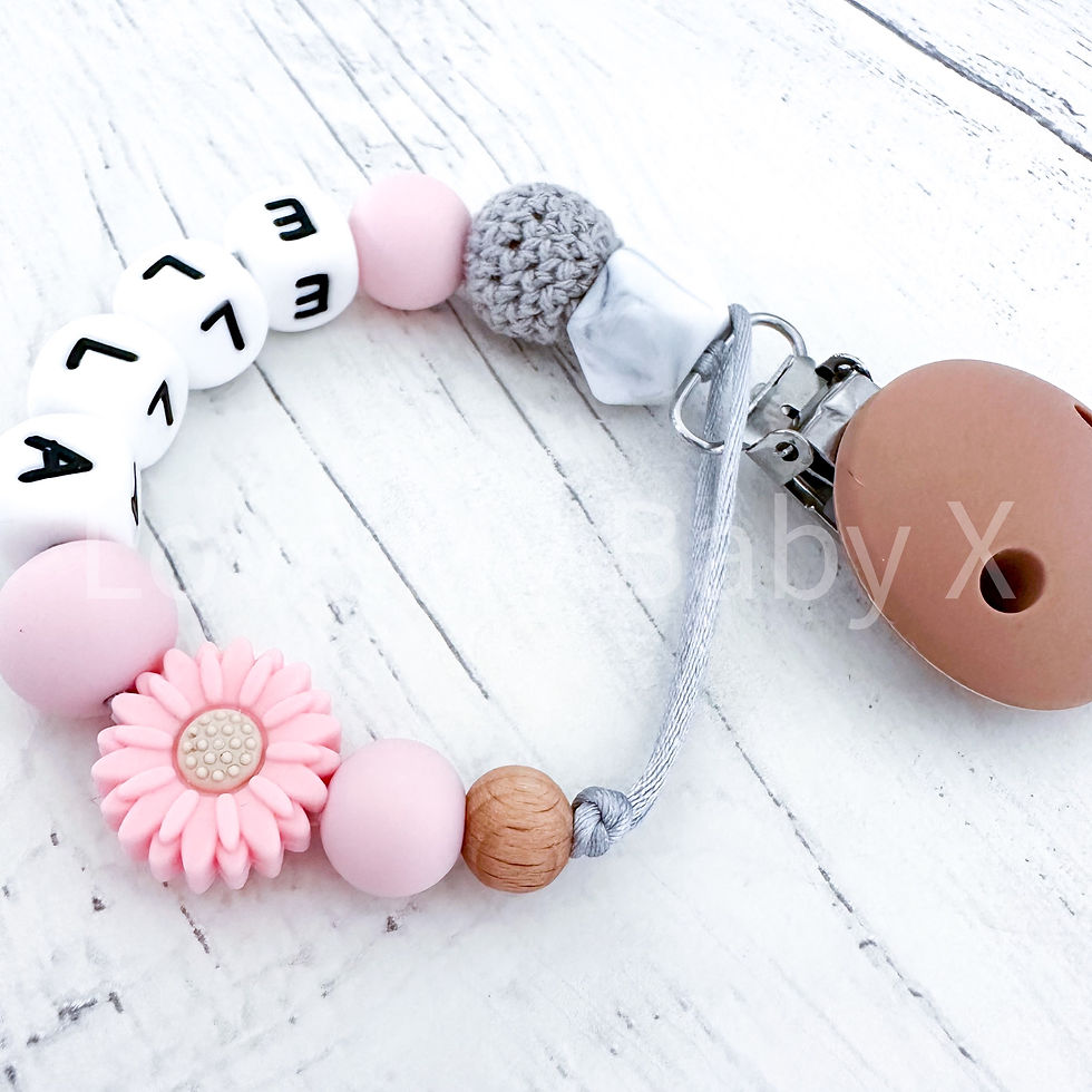 Thumbnail: Textured Flower Personalised Dummy Chain
