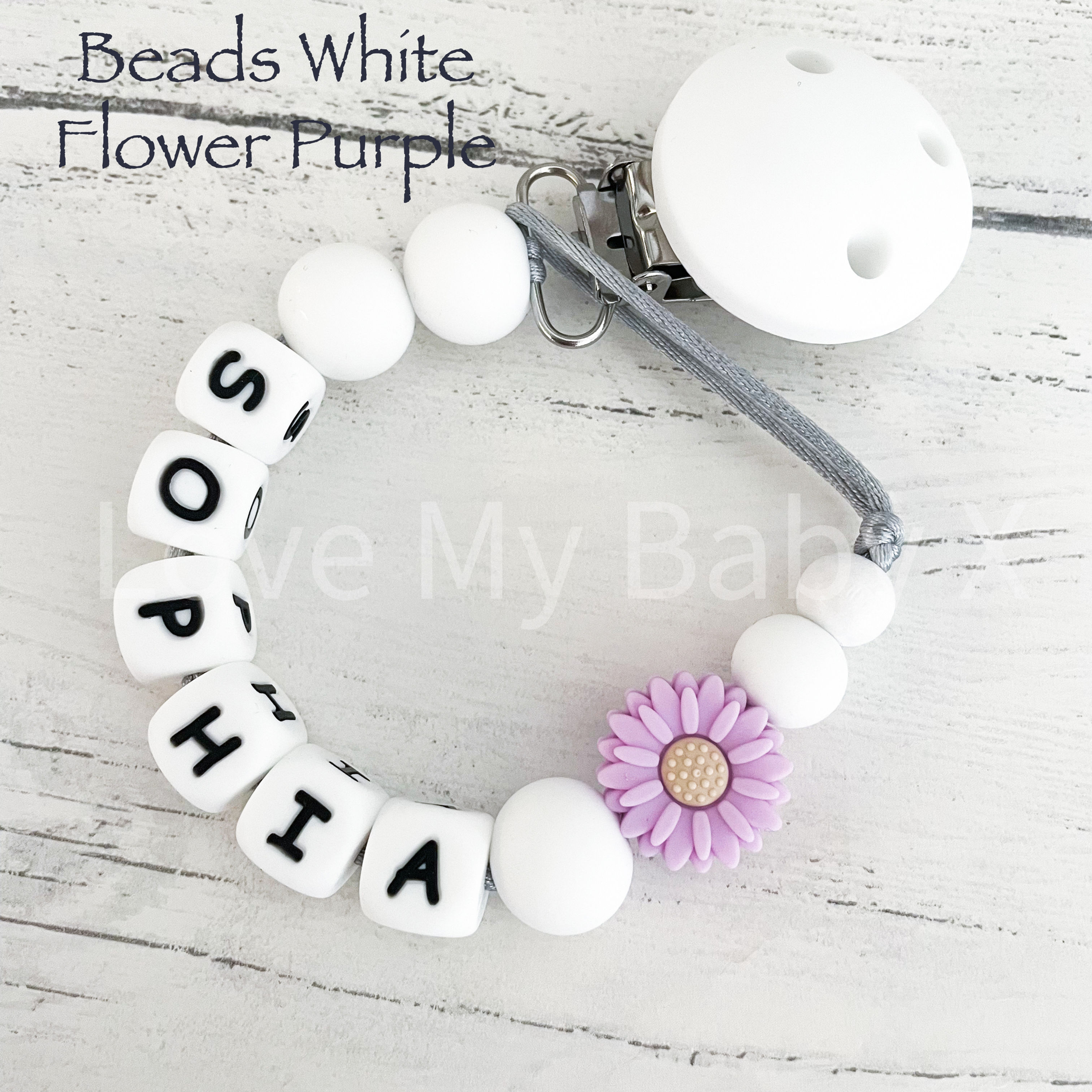 Baby Photo Prop Baby Shower Gift Flower Soother Holder Name Mam Clip