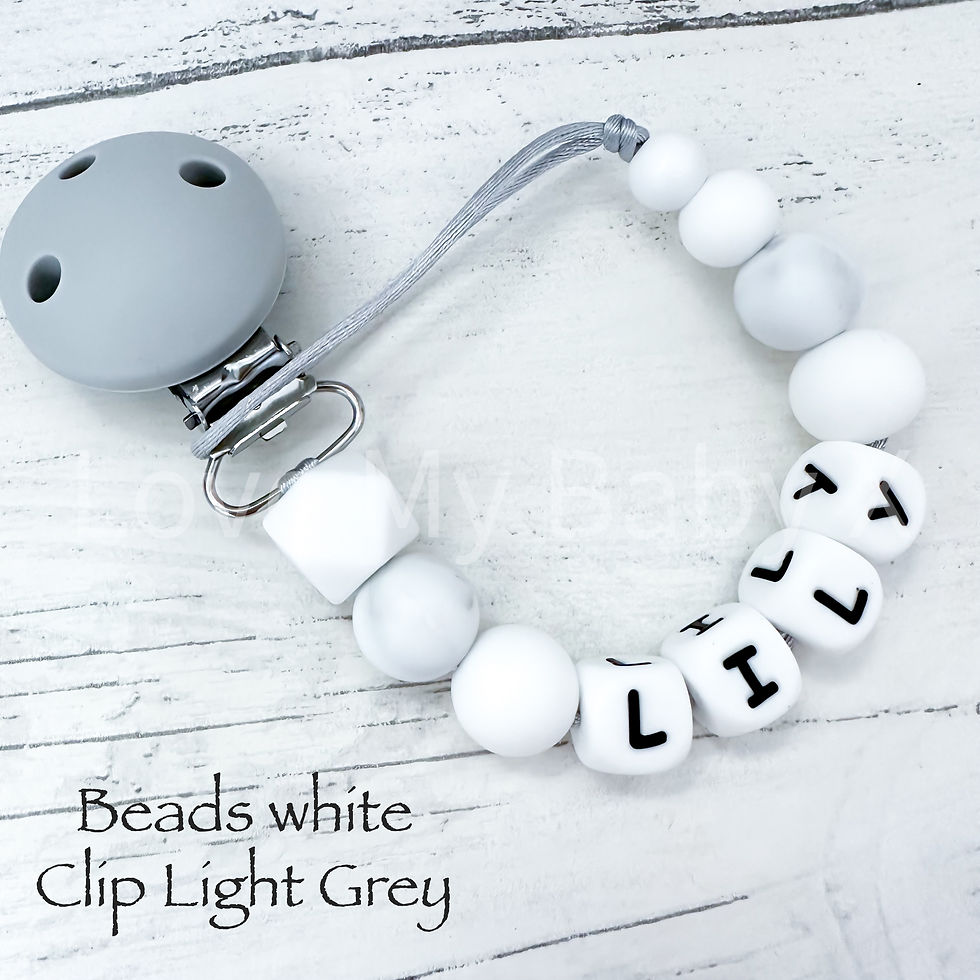 Thumbnail: Pastel Dummy Clip for boy new baby gift personalised soother holder Mam clip