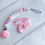 Thumbnail: Pink & Grey Dummy Clip with Bunny Teether