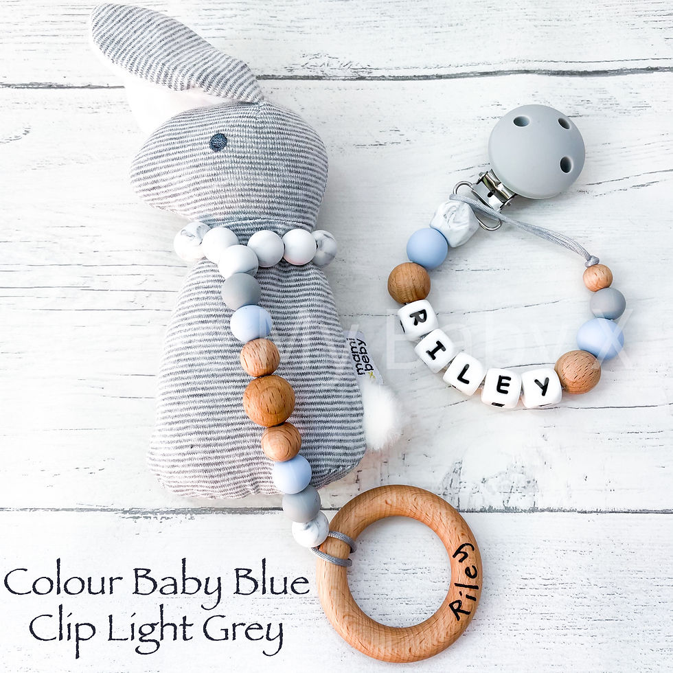 Thumbnail: New baby Personalised gift box My first engraved toy Bunny Rabbit baby toy