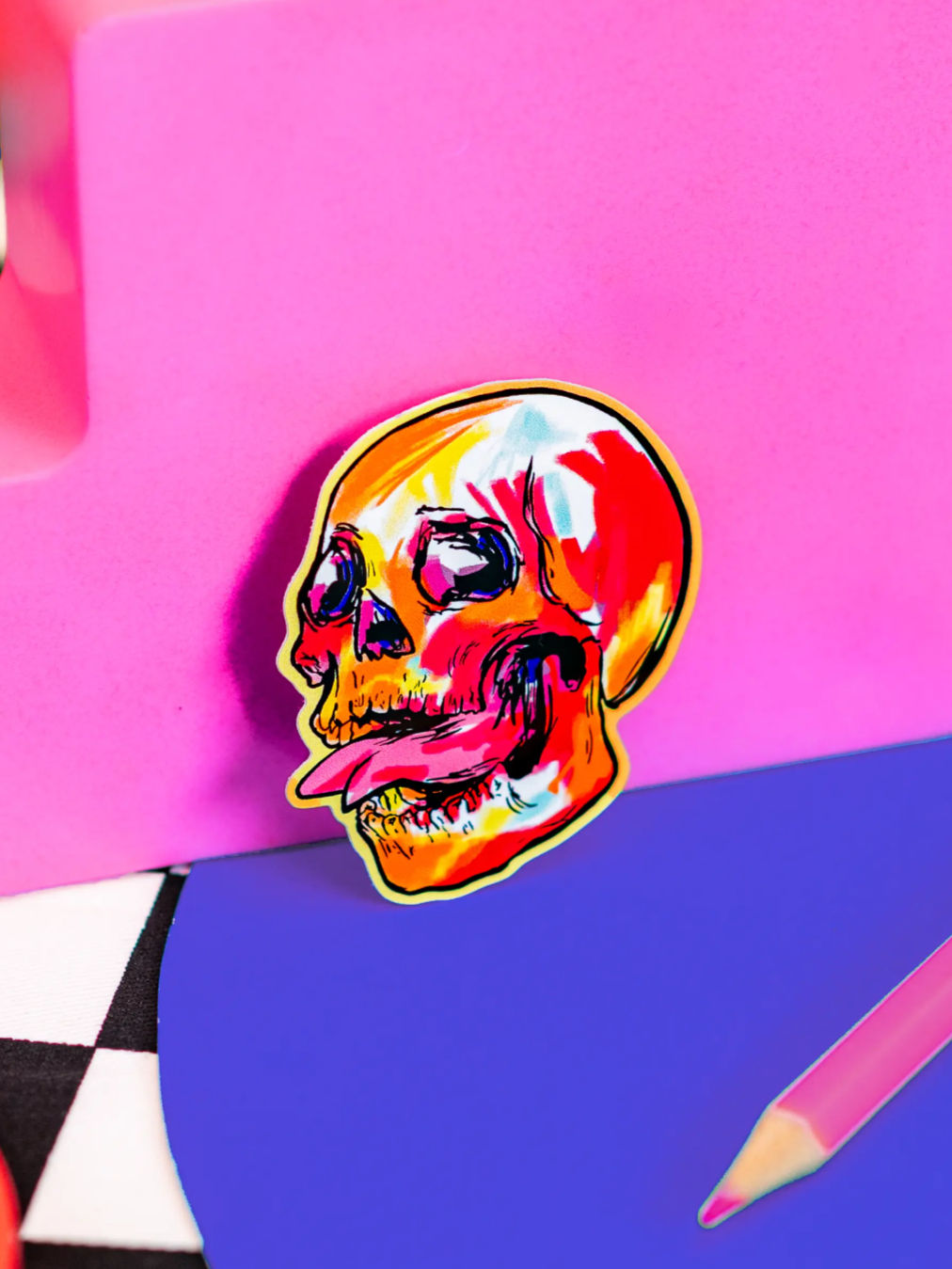Rainbow Skull Sticker 💀✨